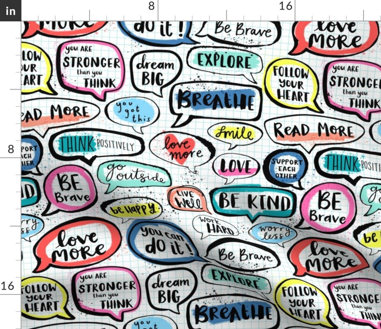Affirmation Hand Lettering Words Affirmations Custom Printed Fabric by Spoonflower Various Fabrics by the Yard or Fat Quarter